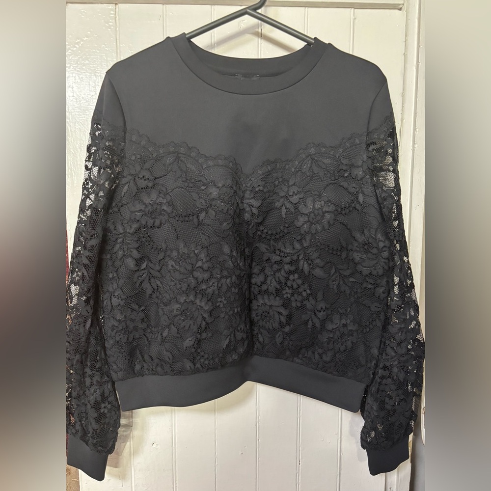 Express Lace Crewneck Sweatshirt
